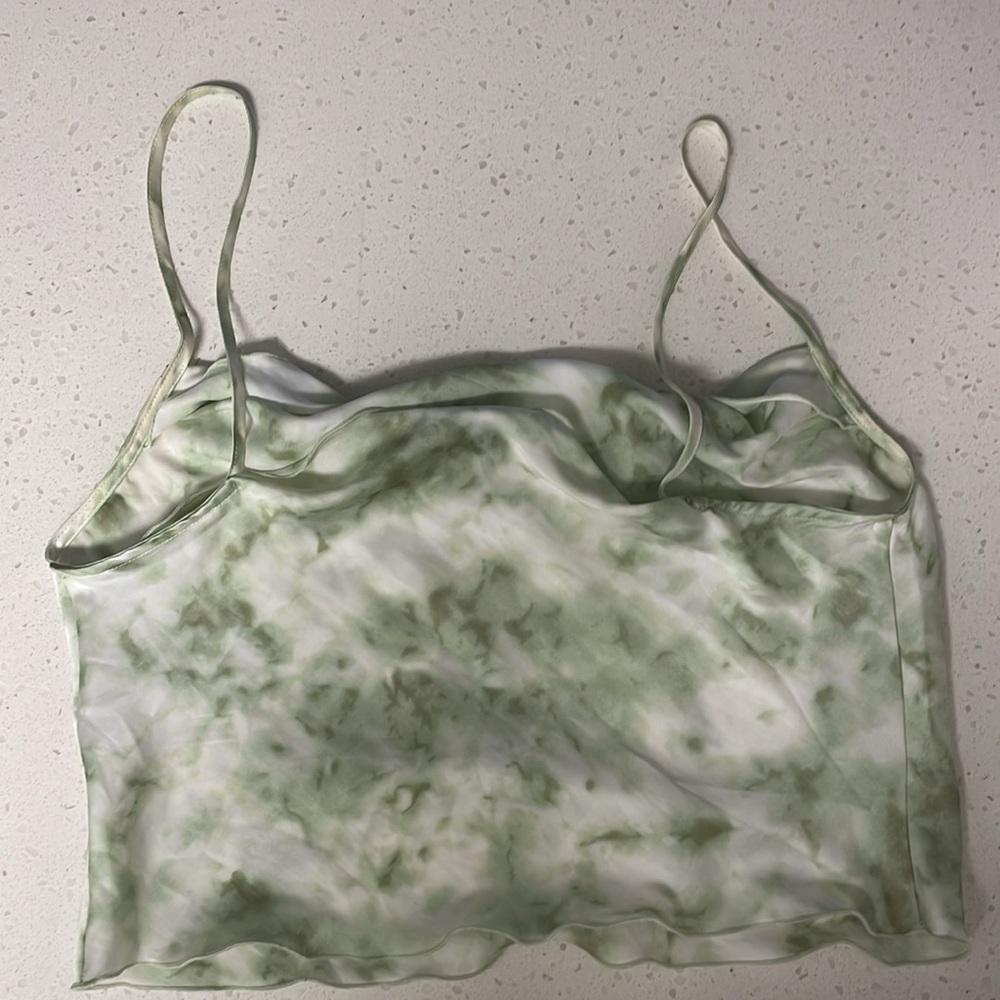 Out From Under Christina Cowl Neck Cami Green Swirl - Picture 3 of 3